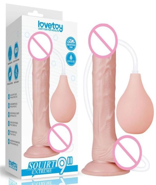 9 polegadas Esguichando Vibrador Ejaculando DildoRealistic AnalDildo Brinquedo Sexual Cinta em Realista Vibrador Ventosa Y2004106329574