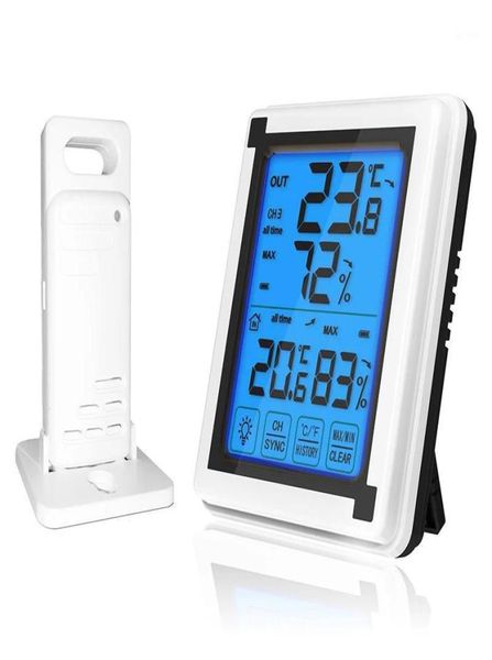 Touchscreen-Wetterstation, Außenvorhersagesensor, Hintergrundbeleuchtung, Thermometer, Hygrometer, kabellose Wetterstation15922979