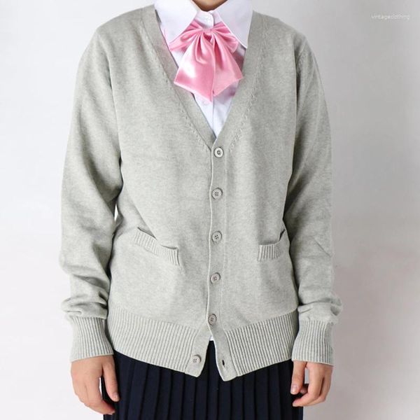 Damen-Strick-Strickjacke, Damen-Strickpullover, solide Übergröße, lose Pullover, Mädchen, japanischer Strick, Bonbonfarbe, Schuluniform-Pullover, Anime-Cosplay