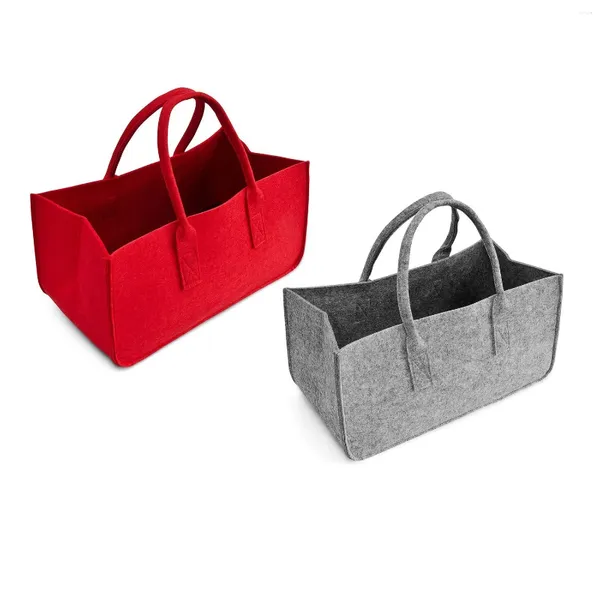 Вечерние сумки 2 шт. Фетровая сумка для хранения сумок большой емкости для повседневных покупок - красный, серый