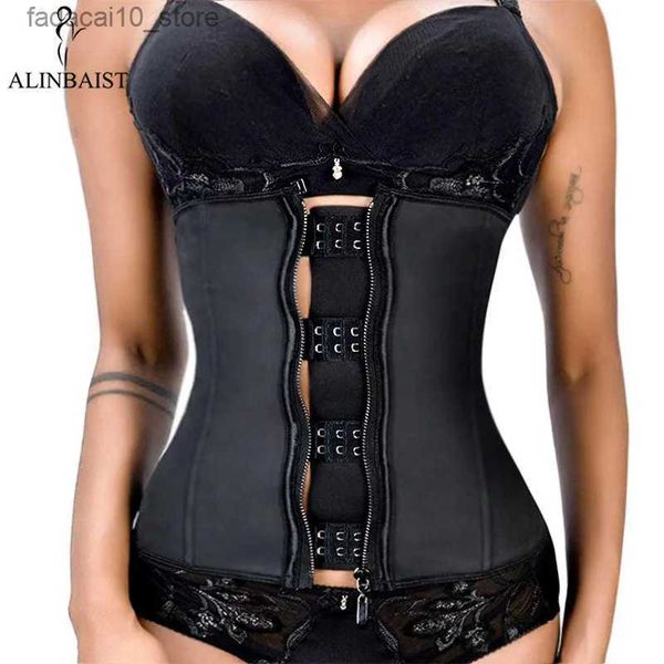 Taille Bauch Shaper Latex Gummi Taille Body Shaper Frauen Haken Reißverschluss Bustiers Taille Cincher Tops Abnehmen Shapewear Gürtel Schlanke Gürtel Q240110