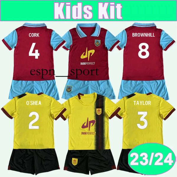 espnsport 23 24 CORK Kids Kit Camisas de futebol BROWNHILL RODRIGUEZ BENSON BEYER Home Red Away Camisas de futebol Uniformes de manga curta