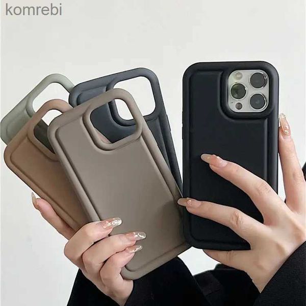 Capas de telefone celular Capa de telefone de cor sólida para iPhone 15 14 13 12 11 Pro Mini X XR XS Max 7 8 14 Plus SE2 à prova de choque Bumber Soft Silicon Back CoverL240110