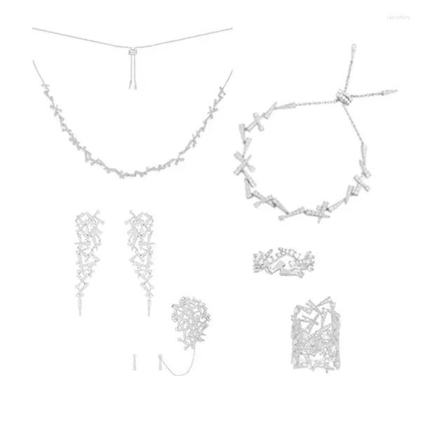 Stud Küpe Amis S925 STERLING Gümüş Zeytin Şubesi Yaprağı Ayarlanabilir Kolye Bilezik Kişiselleştirilmiş Moda Basit Kadın Mücevherleri