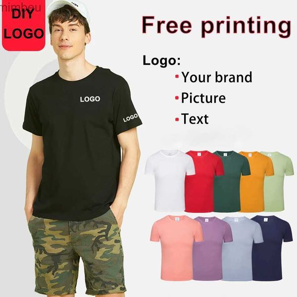 Homens camisetas Personalizado confortável t-shirt imprimindo sua marca imagem texto nome da equipe homens mulheres manga curta camisa publicidade camisal240110