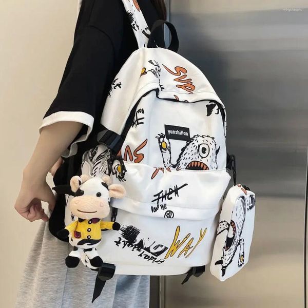 Mochila coreana moda estudante escola na moda casual todos os jogos unissex sacos de viagem de alta capacidade