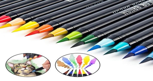 Conjunto de marcadores de 20 cores, canetas de pintura em aquarela, kit de canetas macias para materiais de arte, livro, mangá, marcador de caligrafia em quadrinhos Y2007092577510