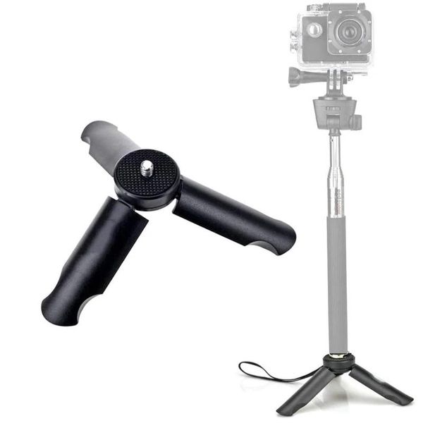 Monopiedi Mini treppiede nero per smartphone/supporto per telefono Treppiede monopiede per Gopro/DJI OSMO/SJCAM Treppiede pieghevole portatile