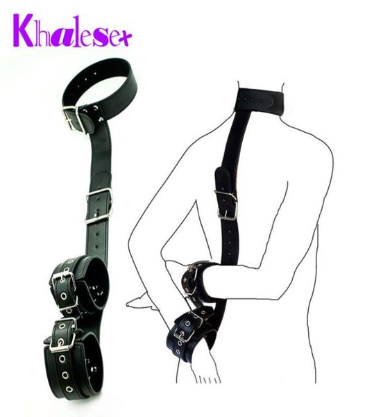 Khalesex brinquedos sexuais personalizados para casais couro pu sexy bondage amarrado mão colar cervical contenção fetiche escravo mulher brinquedos eróticos y2752074