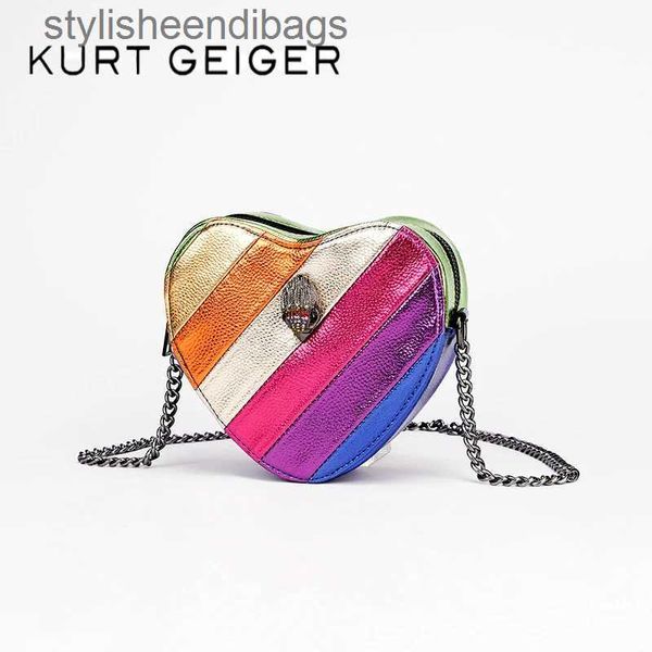 Porte Tennis Kurt G Londra di cuori Kurt Geiger Nuova borsa a tracolla Contrasto arcobaleno Splice Crossbody Borse British Brand Designer Handbagstylisheendibags