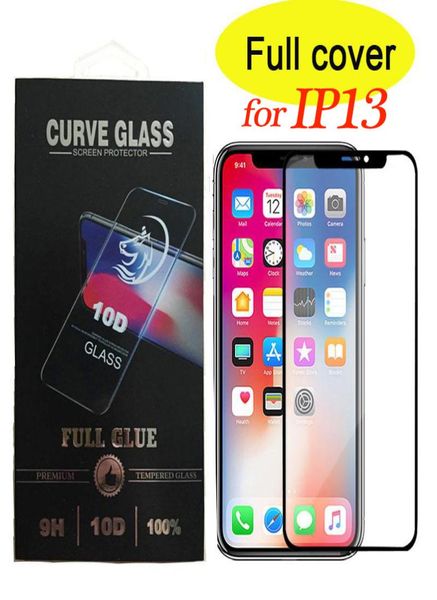 10D Tam Kapak Temsil edilmiş Cam Ekran Koruyucu İPhone 13 12 Pro Max Coolpad LGACY LG Stylo5 ALCATEL 7 G9 Play G Hızlı RET8484272