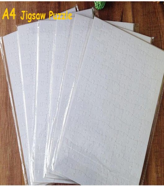 A4 sublimação em branco quebra-cabeça material escolar de escritório 120 pçs diy artesanato transferência de calor artesanato jigsaw branco em stock3653138