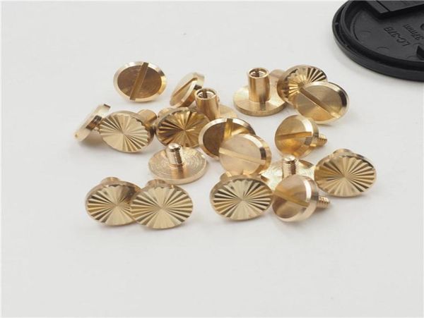 20 pçs padrão de sol prego carteira saco cinto de bronze parafuso rebite chicago diy fixador artesanal vestuário ferragem couro artesanato part7940966