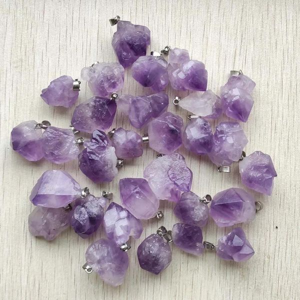 Ringe Natürlicher Amethyst Stein Gute Qualität Heißer Verkauf Unregelmäßige Form Anhänger für Schmuck Machen 20 teile/los Großhandel Kostenloser Versand