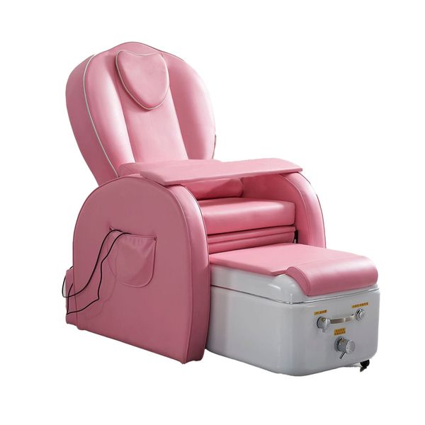 Großhandel moderne Schönheit Nagel Salon Möbel Massage elektrische Fuß SPA rosa Maniküre Pediküre Stuhl mit LED-Beleuchtung mit Vibration und Knetfunktion