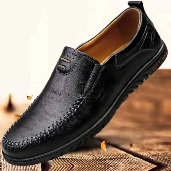 Marca casual deslizamento em mocassins formais homens mocassins italiano preto masculino sapatos de condução 240109 gai gai gai