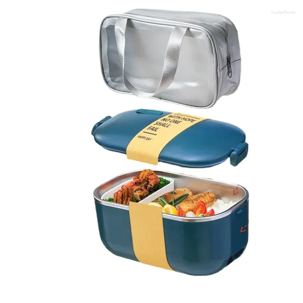 Set di stoviglie Riscaldamento Lunch Box Impiegati e studenti Isolamento lungo Plug-in portatile in acciaio inossidabile 304 24 ore su 24.