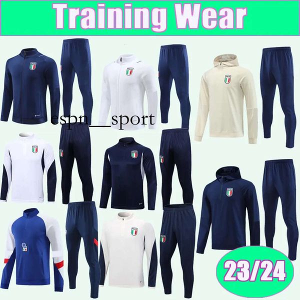 espnsport 23 24 Itália Training Wear Kit Terno Futebol Jerseys VERRATTI BARELLA CHIESA POLITANO PINAMONTI LORENZO RASPADORI GNONTO GRIFO Camisas de futebol Uniformes