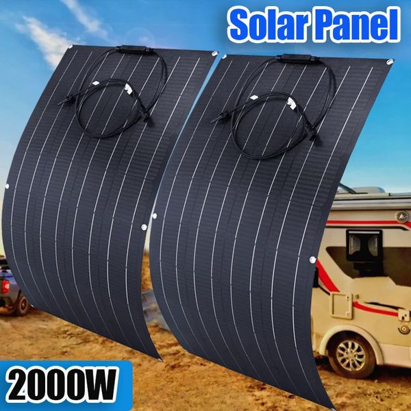 Painel solar de super potência 500w1000w1500w2000w adequado para rv barco carro doméstico acampamento 18v 36v kits de carregador de bateria 240110