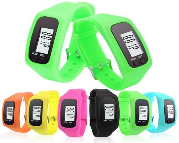 Digitale LCD-Schrittzähler Smart Multi Watch Silikon Run Step Walking Distance Kalorienzähler Uhr Elektronisches Armband Farbe Pedomet2013475