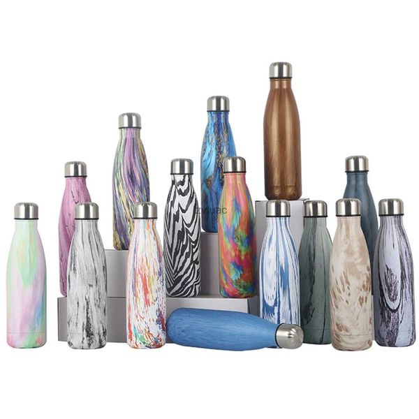 Wasserflasche, vakuumisolierte Edelstahl-Wasserflasche, doppelwandig, auslaufsicher, Thermoskanne, Metall-Sportflaschen, hält kalt und heiß, 500 ml, YQ240110