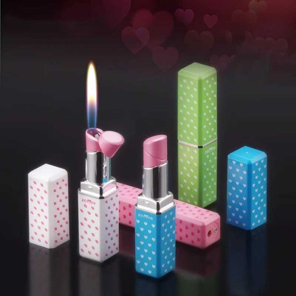 Neue personalisierte kreative Damenmode Lippenstift Modellierung Feuerzeug ungewöhnliche Butan kein Gas Feuerzeug Zündung Gadget
