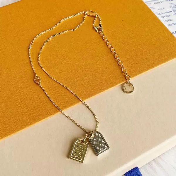 Con box designer 18k oro oro lettere a pendente a pendente a L-Letter Catena Collane di marca del marchio di marca per donne per le donne Regali