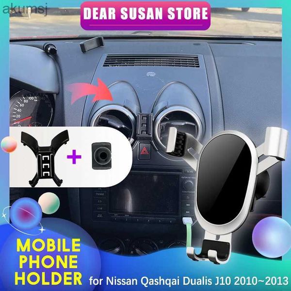 Suporte de montagem de telefone celular Suporte de telefone móvel para carro para Nissan Qashqai DualisJ10 Suporte de bandeja de clipe de ventilação de ar Acessórios de adesivo YQ240110