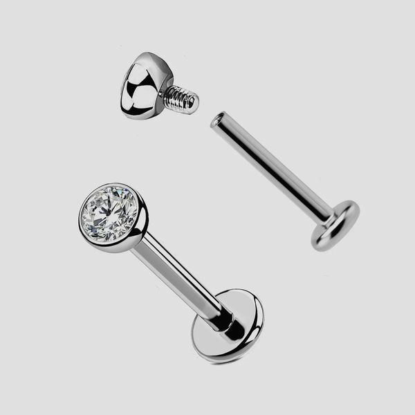 Jóias ASTM F136 Titanium Labret Ear Helix TRAGUS CARTILAGEM ESTUMS 18G 16G 14G MONROE LIP PIERCING JOENS