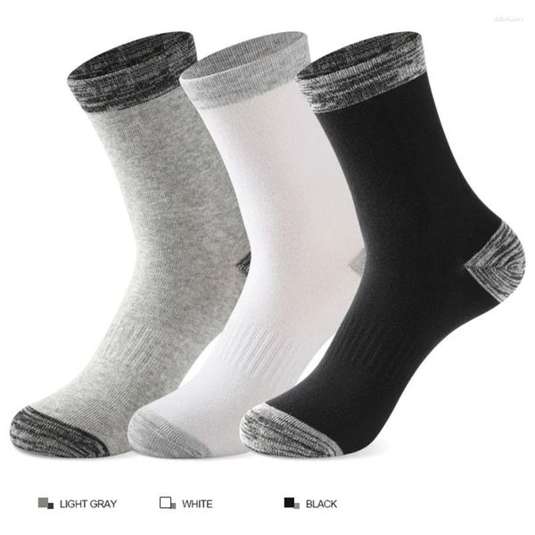 Herrensocken, 6 Paar, lang, gekämmte Baumwolle, weich, atmungsaktiv, schweißabsorbierend, Schwarz, Weiß, Outdoor, Sport, Fußball, Freizeit, Basketball