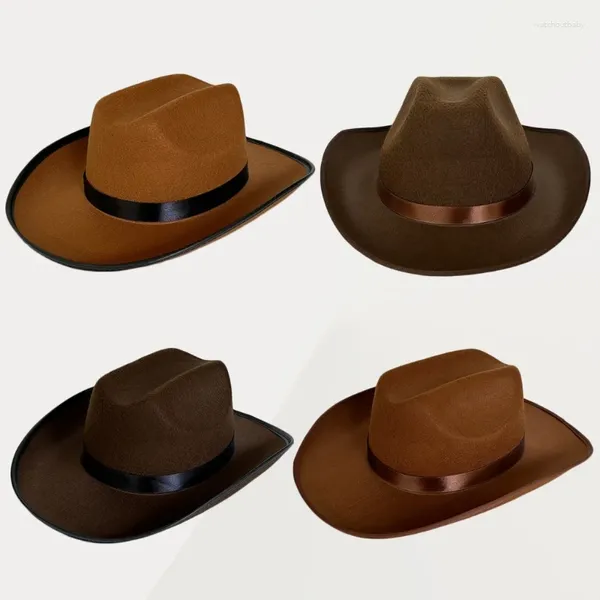 Береты, однотонная ковбойская шляпа с широкими полями, тематическая вечеринка с поясом, костюм унисекс, кепка хиппи, аксессуары для косплея