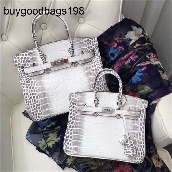 Himalaias bolsas de couro genuíno saco birkinnss tote 2024 30 apenas o mesmo crocodilo branco vaca das mulheres um ombro crossbody tendência