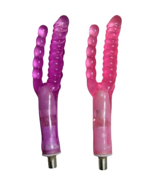 Doppio vibratore Mobili per sesso Masturbatore Doppia testa Realistico Dildo Accessori per macchine per il piacere vaginale e anale Prodotti per adulti7889285