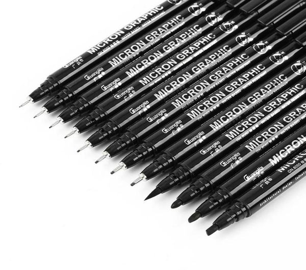 Zeichenstift Fineliner Ultra Fine Line Art Pen Schwarze Tinte 005 01 02 03 05 08 Micron Zeichenbüro Schule Set4204649