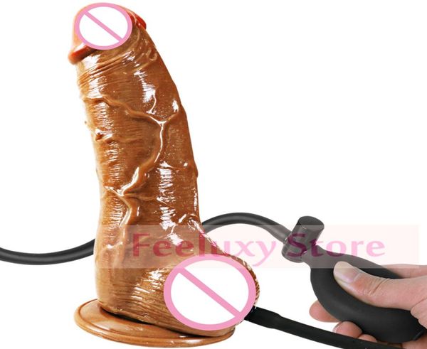 Grande vibrador realista enorme vibradores infláveis para mulheres masturbador anal plug gay sexo brinquedos preto vibrador bomba real y2004107713300