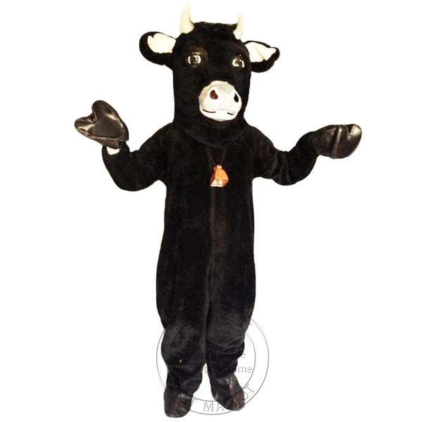 Halloween neues erwachsenes schwarzes pelziges Stier-Maskottchen-Kostüm für Partei-Zeichentrickfilm-Figur-Maskottchen-Verkauf, kostenloser Versand, Unterstützung der Anpassung