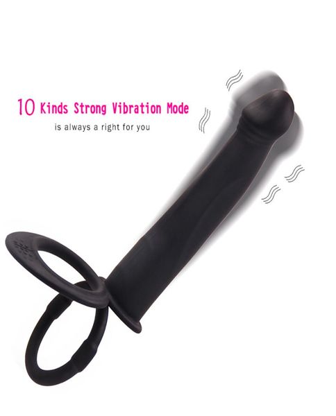 10 velocità vibratore anale vibratore doppia penetrazione perline ano anelli sessuali del pene giocattoli del sesso anale butt plug giocattoli del sesso per adulti per uomini donne MX6486752