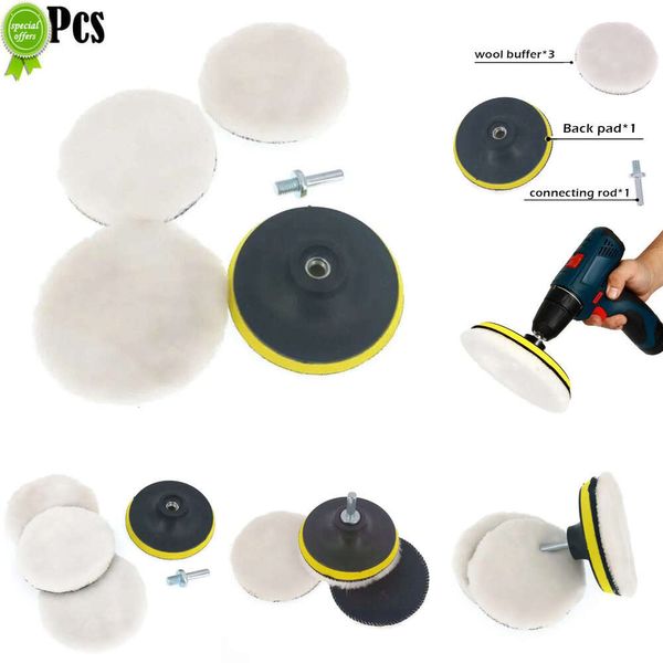 Yeni diğer iç aksesuarlar 5pcs evrensel araba cila ped 3/4/5/6 inç Yumuşak Yün Makine Ağda Parlatıcı Araç Vücut Pilising Diskler Detaylandırma Temizlik Malları