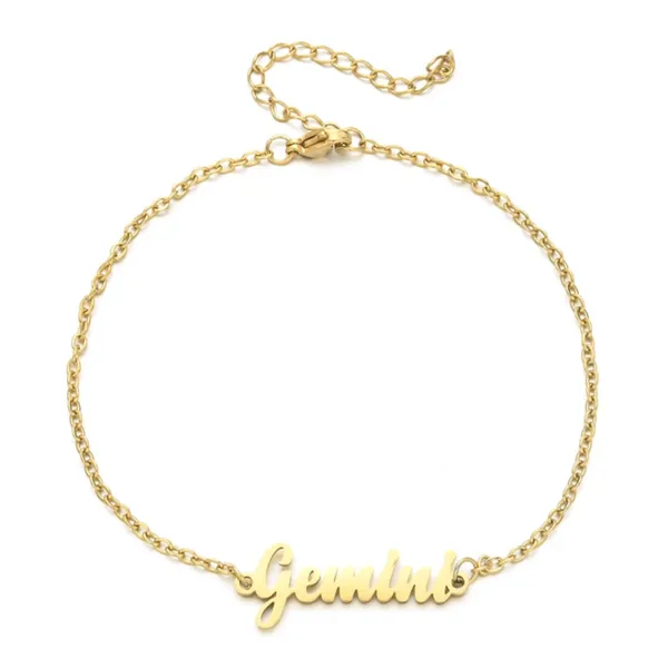 316L Edelstahl Einfachheit Die Zodiac Charm -Kette Anklet Ladies Modetrend High Beach Accessoires SAB1434