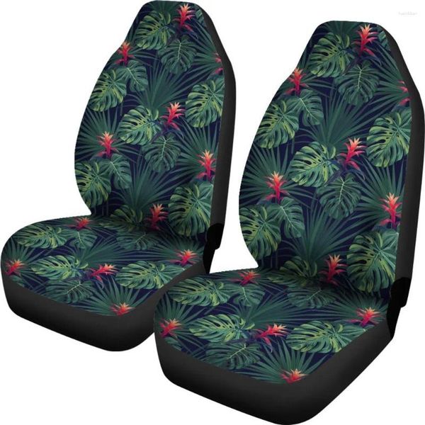 Coprisedili per auto Hawaii Tropical Monstera Leaf Green Cover Set 2 pezzi Accessori Tappetini