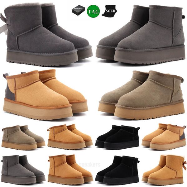 Designer Fluffy Snow G Boots Mini Damen Winter Uglies Australia Tasman Platform Ug Boot Pelz Slipper Knöchel Wollschuhe Schaffell Leder Casual Outside