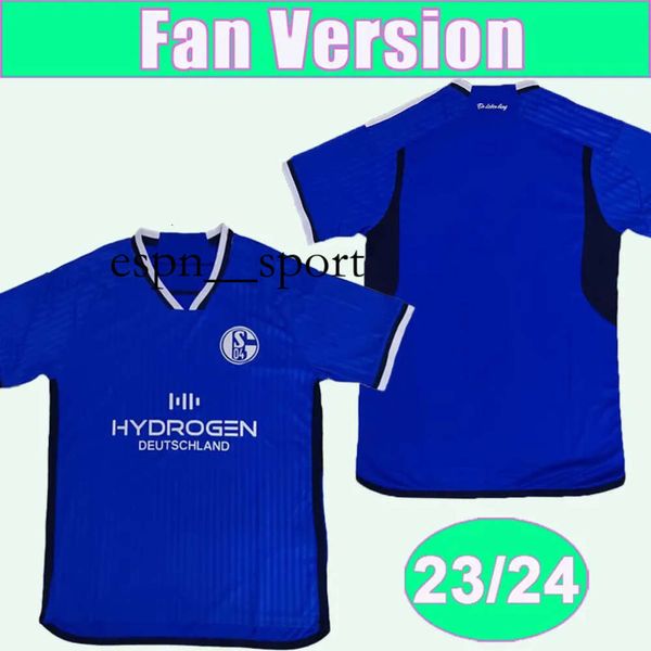 Espnsport 23 24 Schalke 04 Mens Futebol Jerseys TERODDE ZALAZAR SCHWOLOW SKARKE Home Camisas de Futebol Azul Uniformes de Manga Curta