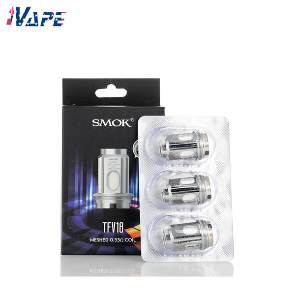 Bobina de substituição SMOK TFV18 malha de alto desempenho 0,33ohm/0,15ohm para tanque TFV18 3 unidades/pacote