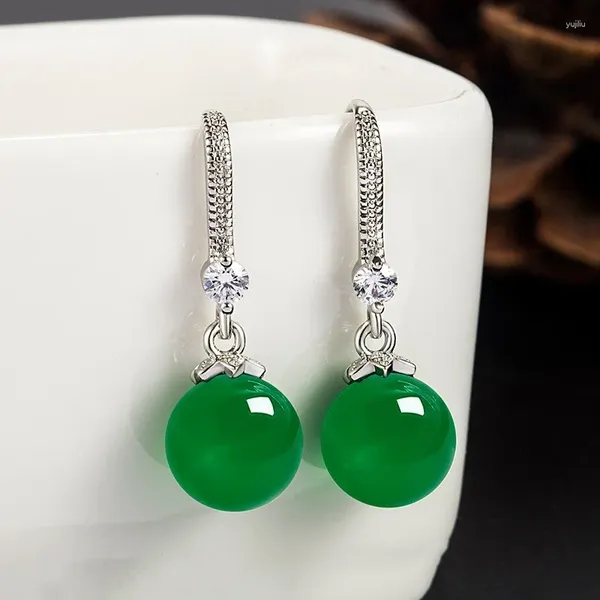 Dangle Brincos Natural Chrysoprase Mão Esculpida Gota de Água Moda Boutique Jóias Mulheres Ágata Presente Atacado