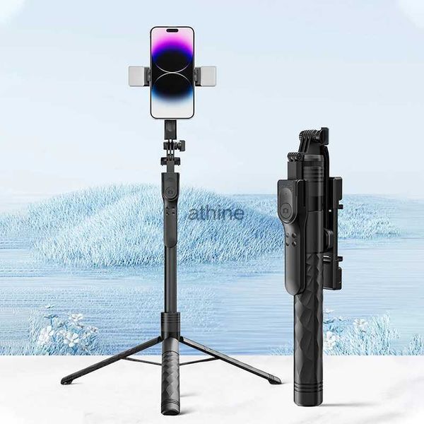 Selfie monopodlar kablosuz selfie sopa tripod ile parantez ile katlanabilir monopod led ışıkları ile denge sabit atış shake anti-shake akıllı telefonlar için 2023 yq240110