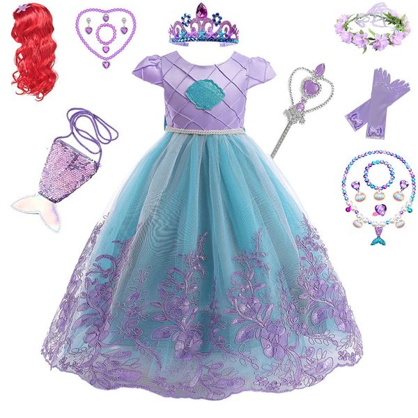 Kleine Meerjungfrau Kostüm für Mädchen Halloween Kleid Tutu Kinder Geburtstagsgeschenk Prinzessin Mädchen Karneval Party Abschlussball 240109