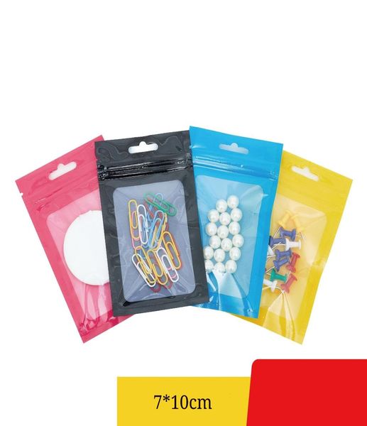 Multicores transparente e colorido zip lock sacos de embalagem de plástico 100pcslot cor artesanato zíper selo amostra power embalagem bag7630904