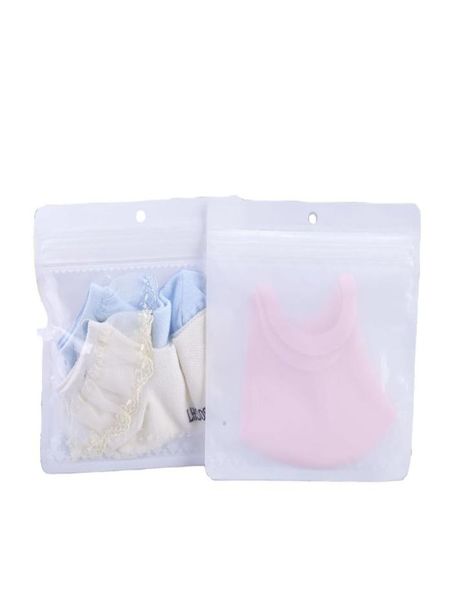 Crianças máscara facial transparente zip lock sacos de embalagem meias cachecol embalagem zíper bolsas de vedação com cabide buraco no topo 6716102