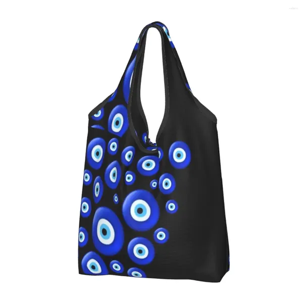 Borse per la spesa Evil Eye Drogheria Shopper alla moda Borsa a tracolla Borsa a mano portatile Hamsa di Fatima di grande capacità