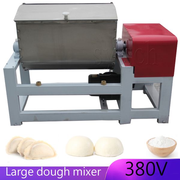 Máquina comercial totalmente automática para misturar massa, amassar, aço inoxidável multifuncional, novo tipo, misturador de farinha ativa, 50, 75, 100, 200 kg